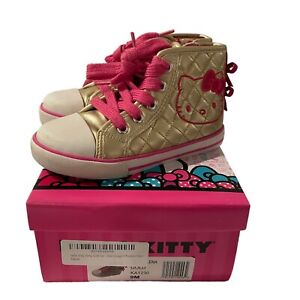 Hello Kitty GOLD Lacey High Top Sneakers Size 9