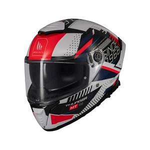 MT Thunder 4 Lumin A7 Gloss White/Blue/Red Full Face Motorcycle Helmet - Picture 1 of 6