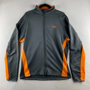 Fila Track Jacket Mens Large L Gray Full Zip Active Collared Long Sleeve - Picture 1 of 19