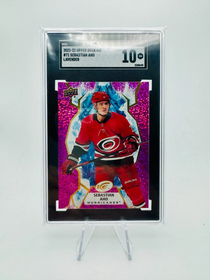 2021-22 Upper Deck Ice Lavender Sebastian Aho #71 - SGC 10 GM - POP 1 Free Ship! - Image 1 of 1