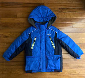 Boys OSHKOSH B’GOSH Blue Hooded Puffer Zip Jacket Winter Coat Size Medium 5-6