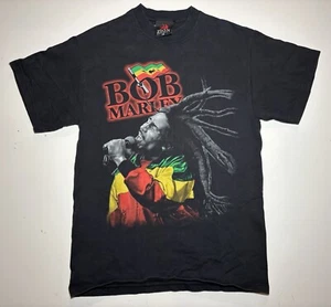 VTG Bob Marley T-Shirt Zion Rootswear USA Made Y2k 2007 Graphic Black Sz M - Picture 1 of 7