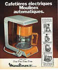PUBLICITE ADVERTISING 054  1973  MOULINEX  cafetière éléctrique automatique