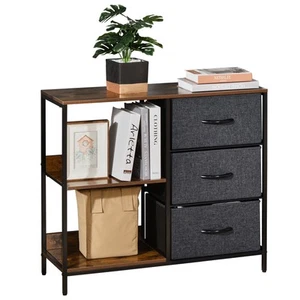 HOMCOM Chest Dresser Tower with 3 Drawers Storage Cabinet Organizer, Black - Picture 1 of 11
