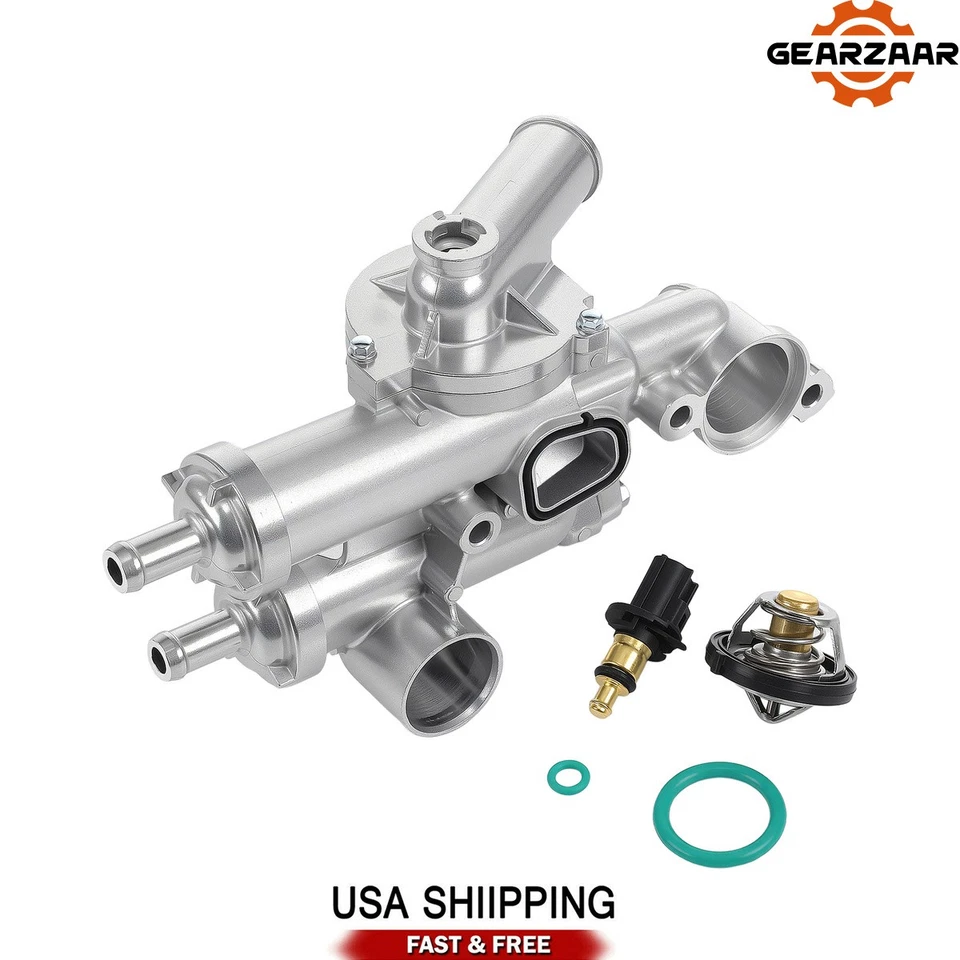 Aluminum Thermostat Housing Assembly Fits 07-12 Dodge Caliber 07-17 Jeep Compass - Изображение 1 из 4