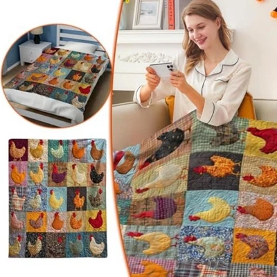 Chickens Flannel Throw Blanket Lightweight Soft Warm for Home and Travel Use - image 1 of 4