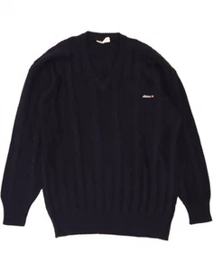 ELLESSE Mens V-Neck Jumper Sweater EU 56 XL Navy Blue Wool DE11 - Picture 1 of 4
