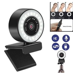 Streaming 1080PHD webcam with built-in adjustable lights and - Afbeelding 1 van 22