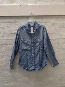 New Cloth & Stone Long Sleeve Two Pocket Shirt Blue Sz S - Picture 1 of 8