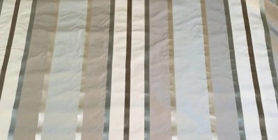 Scalamandre Belle Silk Fabric Blue, Soft Brown & Cream By The Yard - Image 1 of 4