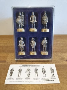 Rare Vintage Roman military Pewter Brass figures Set of 6 / 4.8cm Made in Italy - Picture 1 of 9