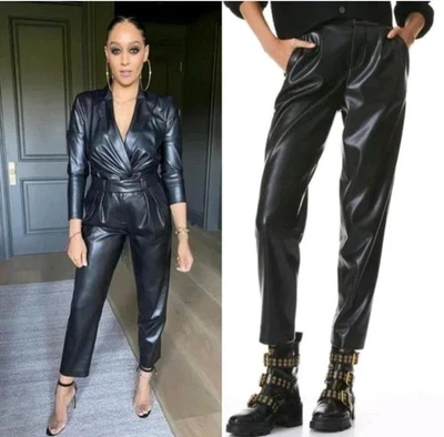 Pantalón de cuero plisado alice + olivia esta talla 6 Foto 1 de 4
