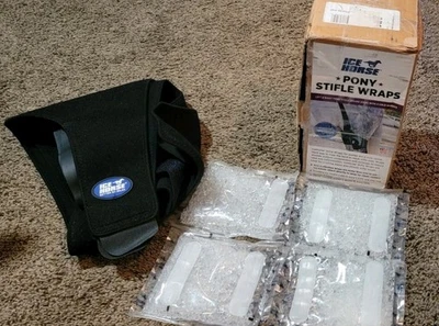 Envolturas de corvejón Ice Horse Pony tamaño L y R - totalmente nuevas con 4 inserciones frías Foto 1 de 4