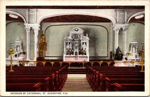Postcard Interior of Cathedral St Augustine Florida FL - Picture 1 of 2