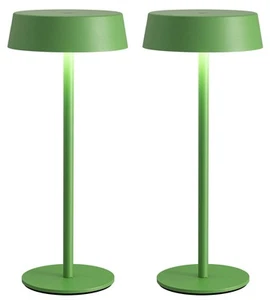 Modern Cordless Table Lamp Set of 2, Portable LED Desk Lamps, Green (2 Pack) - Picture 1 of 9