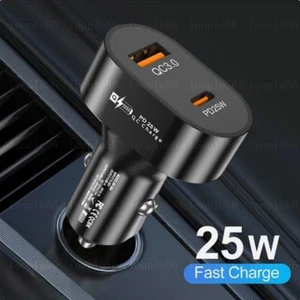 25W USB Type C PD Car Phone Charger Adapter QC3.0 Fast Charging Accessories - Picture 1 of 6