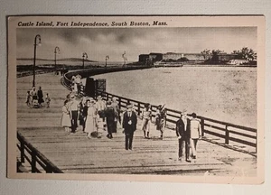 2 Cent John Adams Briefmarke Postkarte Castle Island, Fort Independence, South Boston - Bild 1 von 3