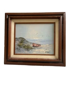 Framed Coastal Nautical Original Oil Painting Signed By P Vogel Painting 13”x15” - Picture 1 of 16