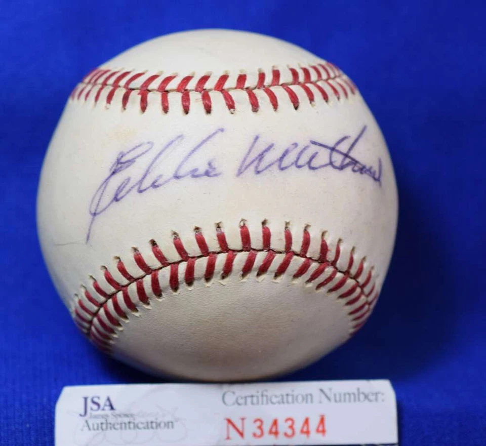 Eddie Mathews JSA COA Autograph National League Signed Baseball 4 - Image 1 of 2
