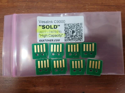 8 x High Capacity Toner Chip (4077 - 74/75/76) for Xerox VersaLink C9000 Refill - Image 1 of 3