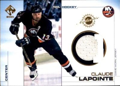 2000-01 Pacific Private Stock WHITE GAME USED JERSEY GEAR #70 Claude LaPointe - Image 1 of 2
