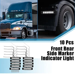 Front Rear Side Marker Light 6 LED for Trailer Truck RV Van White (Set of 10) - Picture 1 of 9