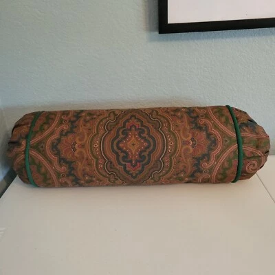 NEW Neck Roll Bolster Pillow made w Ralph Lauren Brianna Paisley  Foto 1 de 2