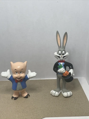 Vtg 90s Looney Tunes Applause Collection Figures RARE BUGS And Porky Pig Cover