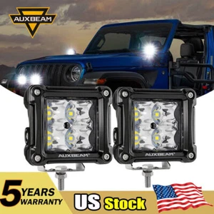 AUXBEAM Pair 3" LED Work Light Bar Spot Fog Lamp Pods Offroad Driving Truck SUV - Picture 1 of 12