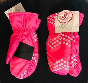 SO Authentic American Heritage Girls Pink Silver Winter Mittens Thinsulate 4-6X - Picture 1 of 2