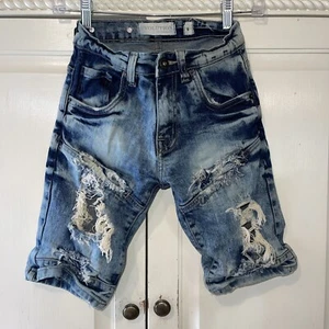 Evolution In Design Jean Shorts Girls 8 Blue Distressed Stretchy Grunge - Picture 1 of 15