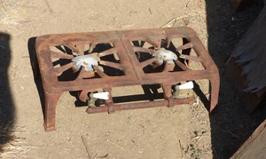Vintage 2 Burner Propane Camp Stove , Cast iron, Needs Restoration Unbranded - Picture 1 of 5