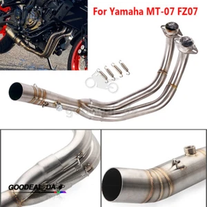 Slip-on For Yamaha MT07 FZ07 Exhaust Front Link Pipe Full System Motorcycle 51mm - Picture 1 of 10