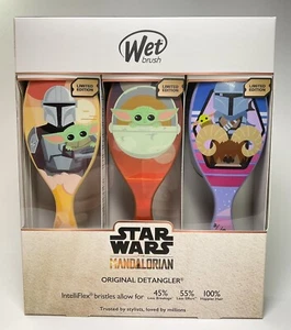 Star Wars Mandalorian Original Detangler Set Wet Brush 3 Pack New Baby Yoda - Picture 1 of 3