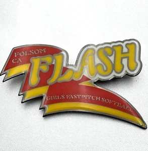 Flash Girls Fastpitch Softball Folsom California Trading Pin Hat Lapel Coat - Picture 1 of 5