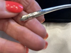 .925 Sterling Silver Omega Chain Necklace w/3 in Chinese Turquoise Pendant - Picture 1 of 9