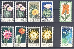 DDR East Germany - 2 Part Sets of 10 Flora FLOWER Stamps VF/LH - Picture 1 of 2