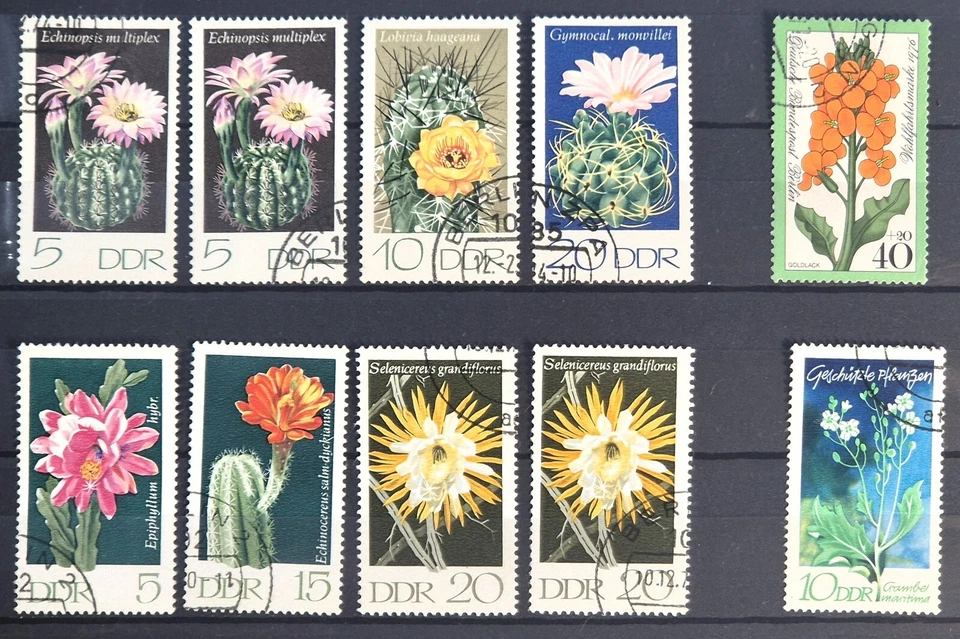 DDR East Germany - 2 Part Sets of 10 Flora FLOWER Stamps VF/LH - Image 1 of 2