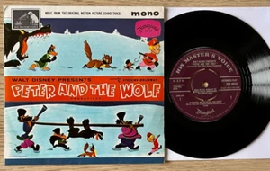 WALT DISNEY PRESENTS PETER AND THE WOLF OST 7" EP HMV (1961) VG GT BRITAIN - Imagen 1 de 2