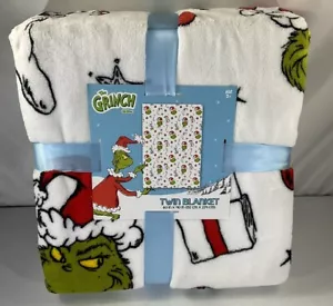 Dr. Suess The Grinch Who Stole Christmas Twin 60 x 90" White Throw Blanket - Picture 1 of 4