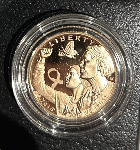 2018 Breast Cancer Awareness Commemorative $5 Gold Proof Coin With OGP BOX COA! Cover