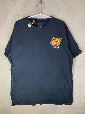 VOLCOM Casual T-Shirts Top Size L Mens Black Logo Short Sleeve - Image 1 of 4