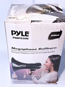 Pyle Megaphone Bullhorn PMP53IN, 50 Watt, With Mic and Siren, Open Box - Picture 1 of 3