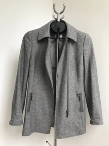 AKRIS PUNTO WOOL SILK COAT JACKET GRAY ZIP WOMENS SIZE US 8 UK 12 FR 40 D38 - Picture 1 of 13