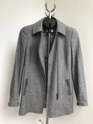 AKRIS PUNTO WOOL SILK COAT JACKET GRAY ZIP WOMENS SIZE US 8 UK 12 FR 40 D38 - Image 1 of 4