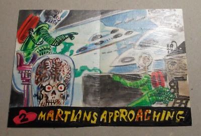 Mars Attacks Invasion 2 card puzzle Sketch Jason Atomic Martians Approaching - Image 1 of 4