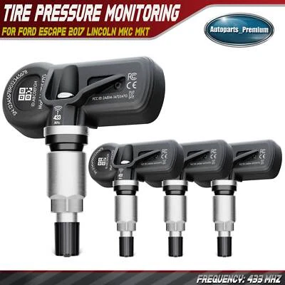 Sensor de monitoreo de presión de neumáticos 4x 433 MHz TPMS para Ford Escape Lincoln MKC MKT Foto 1 de 4