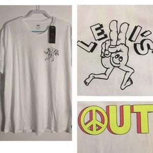 RARE Levi's Peace Out 2XL T-Shirt Retro Vintage Look - NEW with Tags - Picture 1 of 8