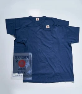 Samurai Jeans SJ2PST-CREW 2-Pack Plain Crew Neck T-Shirts - Made in Japan - Picture 1 of 9