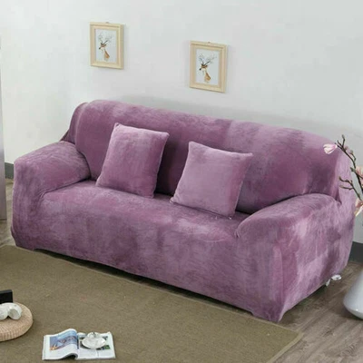 Funda protectora elástica de terciopelo para sofá de 1 2 3 4 plazas Foto 1 de 4